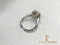 Vintage Halo Diamond Ring With Adjustable Shank For Arthritis And Arthritic Fingers Halo Diamond Ring Rings Halo Diamond