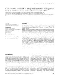 Integrative medicine takes into account the whole person. Pdf An Innovative Approach To Integrated Medicines Management Claire Scullin Academia Edu
