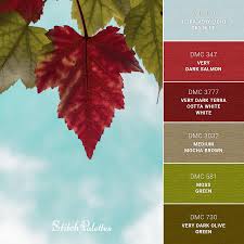 I had no idea a green exterior color for a home was as popular as it is. Ageless Autumn Embroidery Color Palette With Thread Codes
