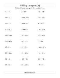 Adding Integers From 50 To 50 No Parentheses A Integers Worksheet Integers Worksheet Subtracting Integers Adding And Subtracting Integers