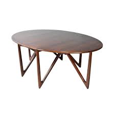 Mid Century Danish Modern Rosewood Dining Table By Kurt Ostervig Chairish Oval Table Dining Dining Table Round Folding Table