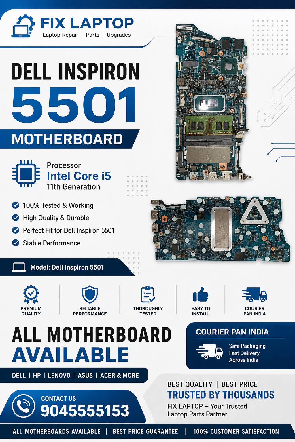Dell Inspiron 5501 i5 11th Gen Motherboard | Laptop Parts product image