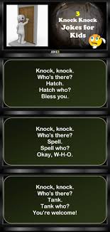 3 Knock Knock Jokes For Kids Knock Knock Jokes Funny Jokes For Kids Jokes For Kids