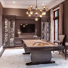 Home Billiards Hall With Modern Chandelier Billiard Room Pool Table Room Billiards Room Decor