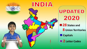 Check spelling or type a new query. States Of India Updated 2020 28 State Capitals 8 Union Territories 2 Letter Codes Youtube