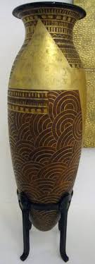Jean Dunand Vase Amphore Cuivre Laque D Or Pietement En Fer Forge Exposition Coloniale 1931 Art Deco Vases Art Deco Design Art Nouveau