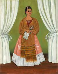 In self portrait along the boarder line between mexico and the united states, the sun and moon hold sway only over mexico, which was, this painting tells us, where frida wanted to be.while diego rivera was busy eulogizing modern industry on the walls of the detroit institute of arts, frida was yearning for the ancient agrarian culture of mexico. Self Portrait Dedicated To Leon Trotsky Artwork Nmwa