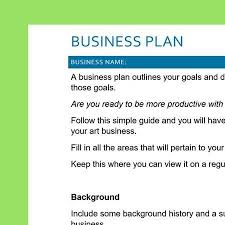 Art Business Printable Worksheet Art Business Business Printables Business Plan Outline