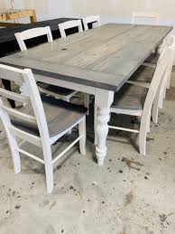 7ft Rustic Farmhouse Table With Turned Legs Chair Set Classic Etsy In 2020 Rustic Farmhouse Table Farmhouse Table With Bench Farmhouse Table