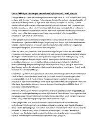 Contohnya taiping, ipoh, kuala lumpur dan seremban. Faktor Perkembangan Bijih Timah