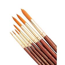 Brush size 3/4 diameter x 1 1/2 long. Camel Round Synthetic Gold Hair Brushes For Coloring And Painting Size 2 To 12 Rs 290 Set Id 13782384597