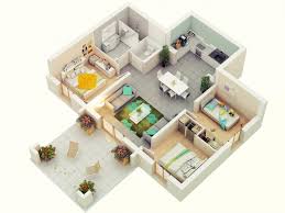 25 More 3 Bedroom 3d Floor Plans 3d House Plans Three Bedroom House Plan Home Design Plans