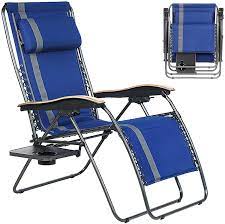 Chair features a removable and adjustable headrest which doubles as lumbar support curved armrests further provide comfort and support convenient cup and. Buy Portal Zero Gravity Chair Adjustable Patio Lounge Recliner With Headrest Side Table Lounge Chair Support 350lbs Blue Online In Kazakhstan B08rn517jv