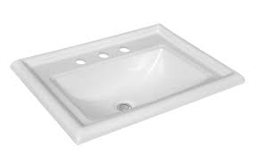 The most common bathroom sink is made of white porcelain, with other colors available at a premium price. As2268l 23 75 X 17 75 X 8 Topmount Lavatory Porcelain Sink 8 Centerset Amerisink