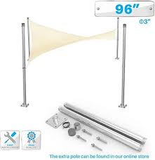 The Perfect Patio Sun Shade Sail Canopy Pole Post Kit 8 Feet Tall 96 Stand Post Heavy Duty Metal Shade Posts Can Sun Sail Shade Shade Sail Patio Sun Shades