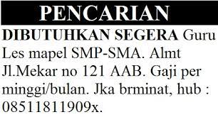 3 Contoh Iklan Baris Pencarian Beserta Gambarnya