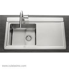 Evier En Inox Lisse 1 Bac Apell Osiris Egouttoir A Droite Des Eviers Contemporains Cuisissimo Evier En Inox Egouttoir Evier