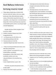 Perhatikan kutipan novel berikut ini! Soal Bahasa Indonesia Tentang Resensi Novel Kls 8 Pdf