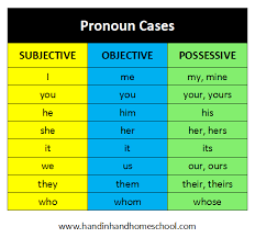 Subjective Objective And Possessive Pronoun Cases Free