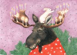 Moose With Candles On His Antlers Christmas Card With Images Antlers Christmas Card Antler Christmas Christmas Cards