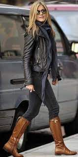 Brown Boots Leather Jacket Outfits Jacket Outfits Fashion