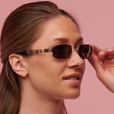 Gold Rectangular Sunglasses by Lozza, Made in Italy