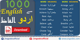 English Urdu Words 1000 Core Words Of English In Urdu Engrabic In 2020 English Words English To Urdu Dictionary Words