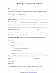 free georgia firearm bill of sale template fillable forms