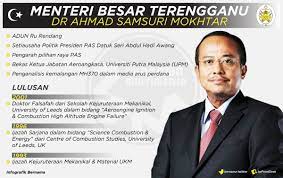 Under a rationalisation programme, terengganu inc will stand at the helm of all the state's business, commercial and investment activities. Bernama On Twitter Infografik Profil Menteri Besar Terengganu Dr Ahmad Samsuri Mokhtar