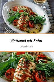 Halloumi Mit Salat Rezept Rezepte Halloumi Vegetarische Rezepte