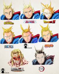 All Might In Different Manga Styles By A2t Will Draw Anime Characters Anime Toon Anime Crossover