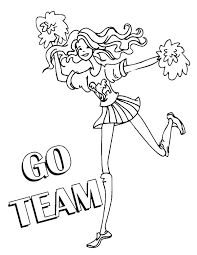 Go Team Cheerleader Yells Coloring Pages Best Place To Color In 2020 Coloring Pages Cheerleading Online Coloring