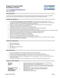 resume pragnya puspita padhi