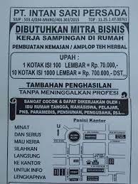Lowongan kerja di rumah lipat kotak teh bagi yang sedang mencari pekerjaan sampingan, ada lowongan kerja di rumah lipat kotak teh dari cv. Lowongan Kerja Parttime Jogja Lowongan Kerja Sampingan Jogja 2020 Bulan Ini