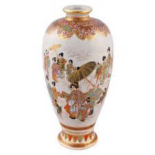 Japanese Satsuma Pottery Vase Satsuma Vase Pottery Vase Japanese Vase