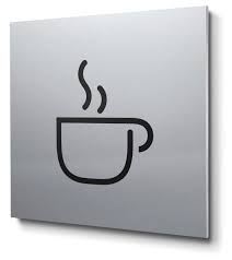 Piktogramm Cafe Als Siebdruck Auf Natur Eloxiertem Aluminium Piktogramm Beschilderung Schilder