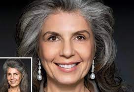 Enhance what you have grey hair is naturally more coarse than uncoloured lengths so it's important to treat it with moisturising masks and cleansers, says hairstylist amy fisher of larry king. 7 Gorgeous Gray Hair Makeovers