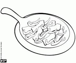 Free coloring sheets to print and download. Mexican Cuisine Meat Fajitas Coloring Page Printable Game
