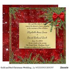 Gold And Red Christmas Wedding Invitation Zazzle Com Christmas Wedding Invitations Green Wedding Invitations Wedding Invitations