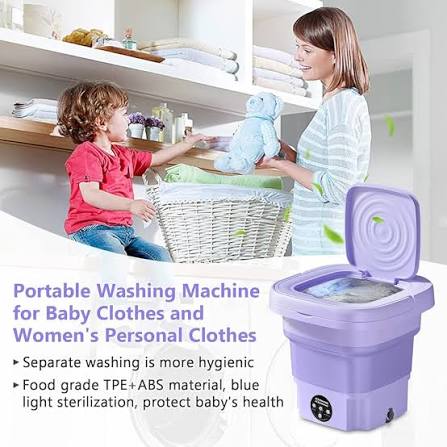 MacLehose Mini Portable Washing Machine, Mini Washer and Dryer Combo, 9L, Foldable,Mini Washer for Baby Clothes, Underwear or Socks,Small Clothes, Camping&Travel Laundry,Portable Washer Machine(purple): Buy Online at Best Price in KSA -