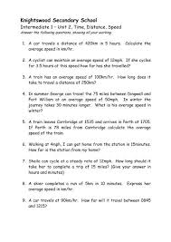Time Distance Amp Speed Knightswood Secondary School