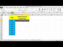 Cara Menghitung Nilai Standar Deviasi Sample Data Di Excel Youtube