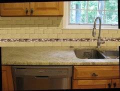 Travertine patio with a border of stone. Border Or No Border With A Ceramic Subway Tile Back Splash