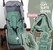 Combo Capa Bebê Conforto + Colchonete Anatômico + Capa Carrinho + Capa para  Cobrir Bebê Conforto - Cor Verde - 06 Peças