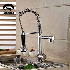good quality wholesale and retail chrome finished pull out spring kitchen faucet swivel spout vessel sink mix kitchen faucet kitchen mixer taps sink mixer taps