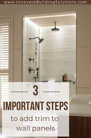 3 Steps To Add Trim And Borders To Diy Shower Wall Panels Cheap Bathroom Remodel Bathrooms Remodel Shower Wall Panels