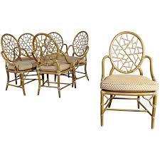 Vintage Mcguire Cracked Ice Dining Chairs Rattan Set Of Six Rattan Dining Chairs Dining Chairs Iconic Chairs