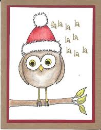 More cute tuts on animals in a festive form. 10 Owl Holiday Christmas Cards Handmade Craft Stamped Christmas Cards Handmade Christmas Cards Drawing Watercolor Christmas Cards