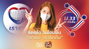 ส่วนมาตรการ ม33 เรารักกัน จะโอนเงินงวดแรกในวันที่ 24 พ.ค.2564 และ งวด 31 พ.ค.2564 โดยมาตรการครอบคลุม ในส่วนเราชนะ 33.5 ล้านคน และมาตรการ ม33 เรารักกัน 9.27 ล้านคน. Acb056x1jnyfrm