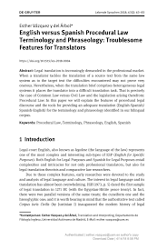 Refers to person, place, thing, quality, etc. Pdf English Versus Spanish Procedural Law Terminology And Phraseology Troublesome Features For Translators